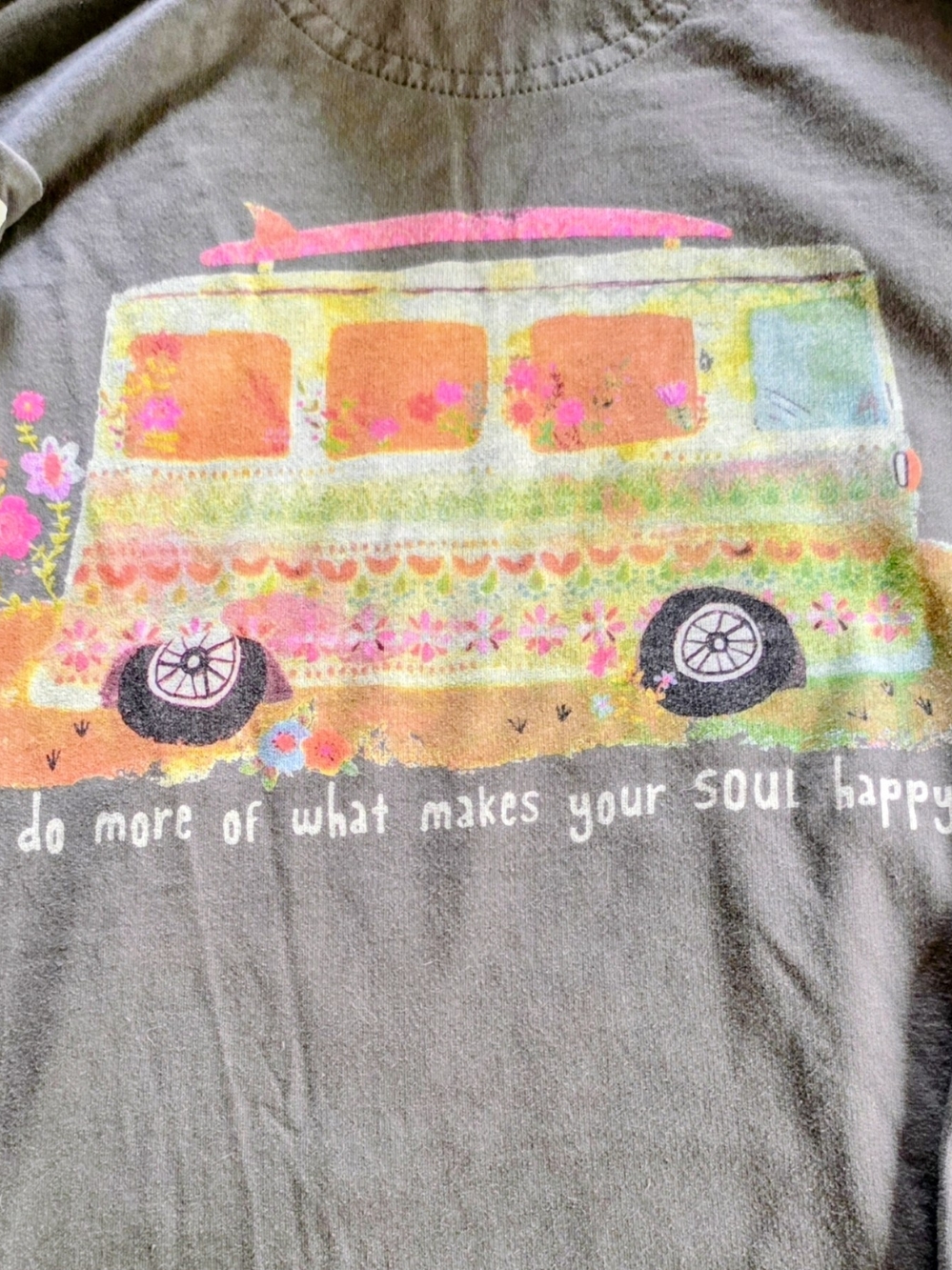 NATURAL LIFE - Gray/brown Hoodie with Colorful Flower Van Graphic - Picture 3 of 3